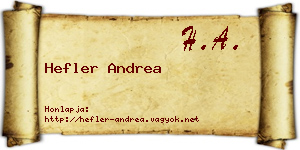 Hefler Andrea névjegykártya